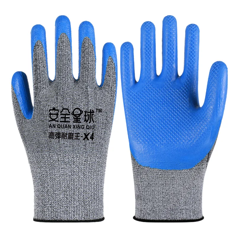 Wear Resistant Latex Waterproof Work Gloves Men's Worksite Industrial Construction Gloves