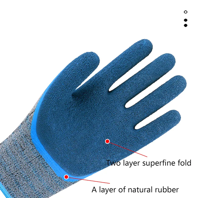 Hot Selling Wholesale Impact Resistant Non-Slip Safety Work Gloves Latex Coated Industrial Gloves