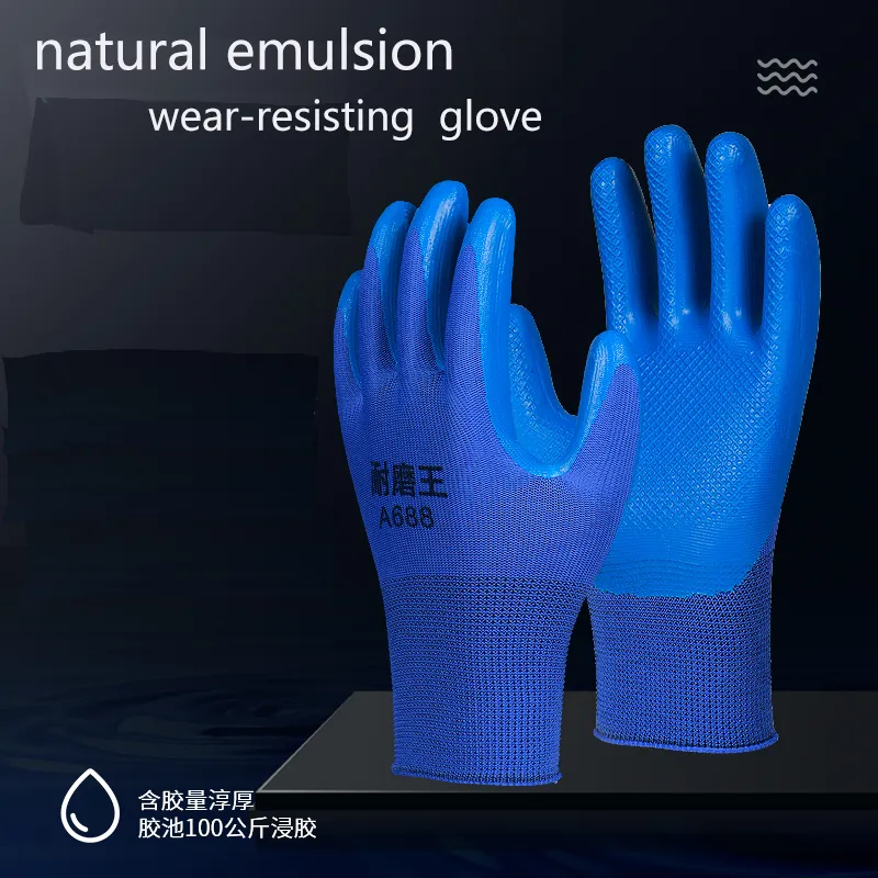 Wholesale High Quality Smooth Coated Industrial Gloves Waterproof And Wear Resistant