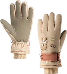 purple ski gloves